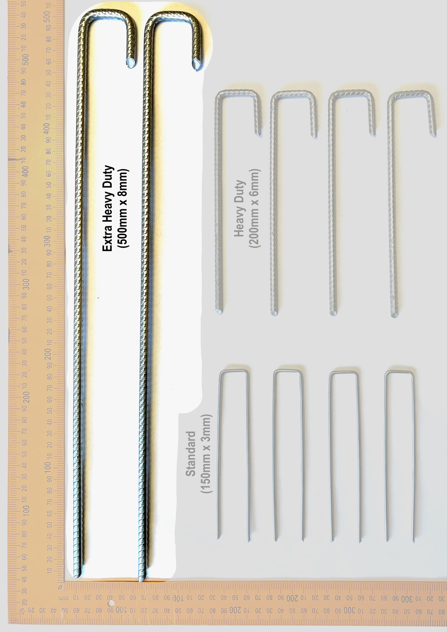 Extra Heavy-duty Galvanised Steel Anchor Pegs